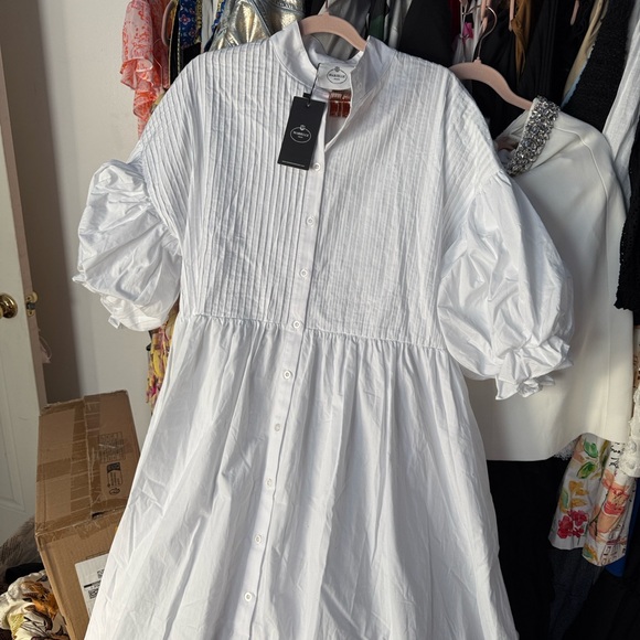 Elegant White Long Sleeve Dress - Picture 10 of 10